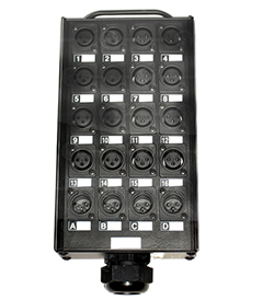 Коробка мультикора с разъемами, 32 XLR female, с возможностью включения заземления на каждый канал индивидуально, 8 XLR male, 1 CMILV150MP male.