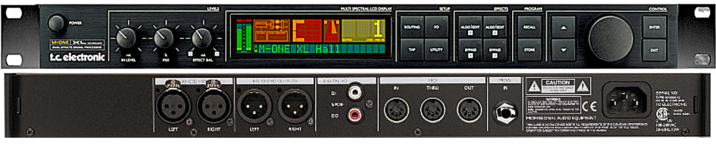 Аренда, прокат обработки звука. TC Electronic M-ONE -реверберация, эхо, хорус, флэнжер, тремоло, файзер, компрессор, де-эссер, экспандер, гейт, лимитер и эквалайзер.